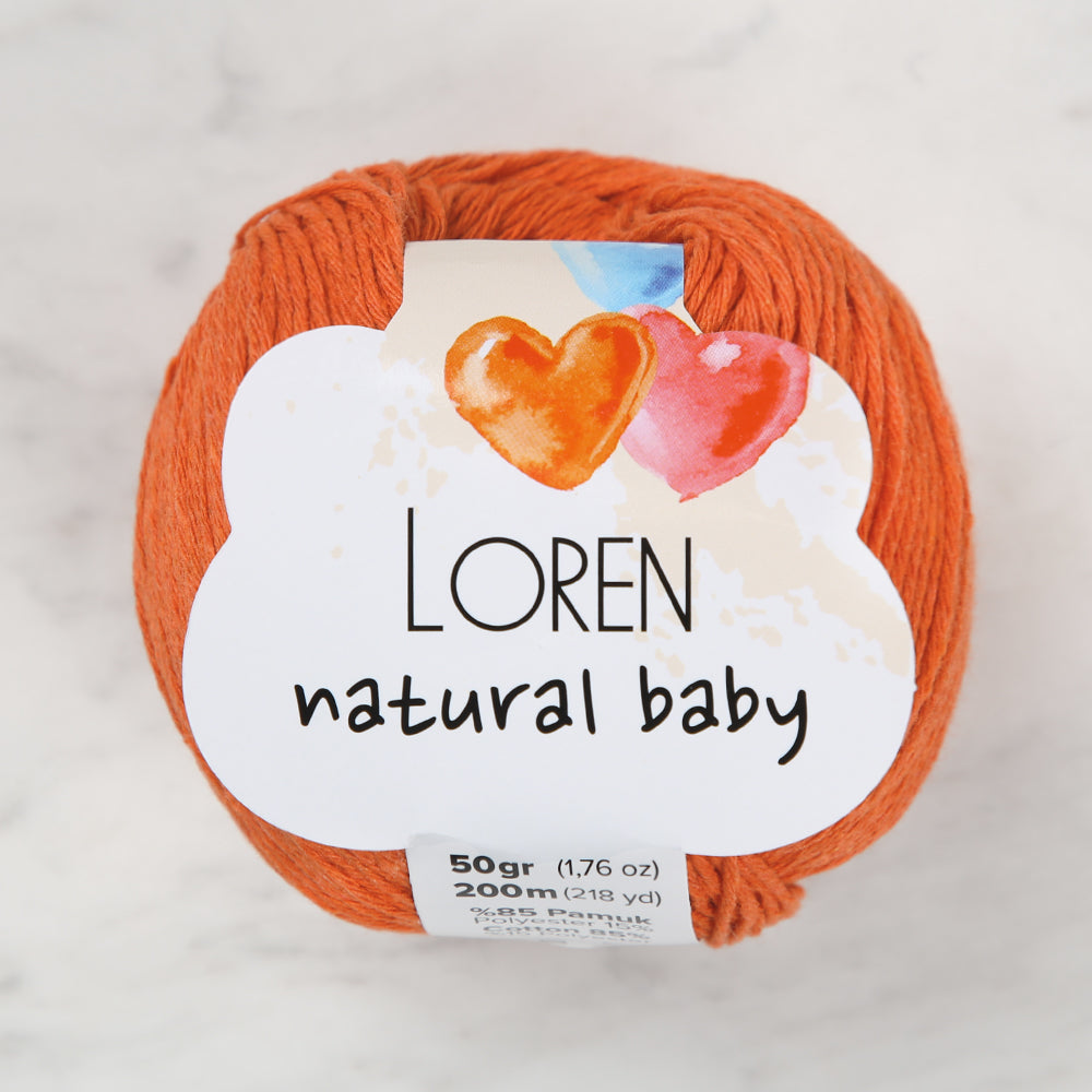 Loren Natural Baby Yarn, Orange - R096