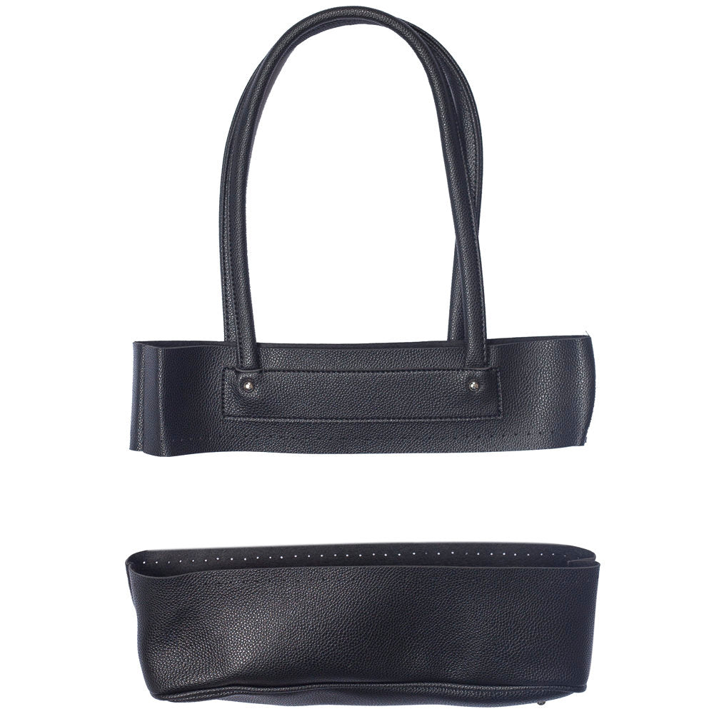 Loren Leather Bag handle and Sole Set, Black