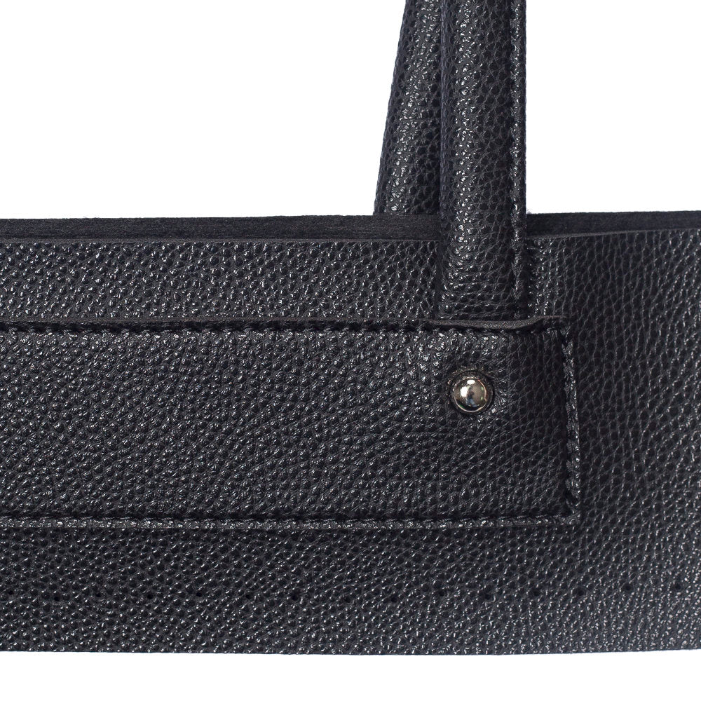 Loren Leather Bag handle and Sole Set, Black