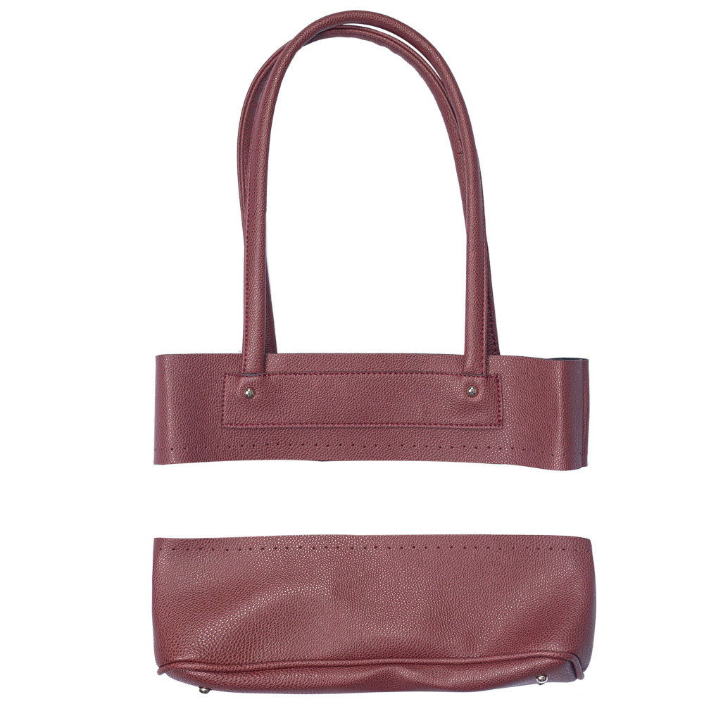 Loren Leather Bag handle and Sole Set, Claret