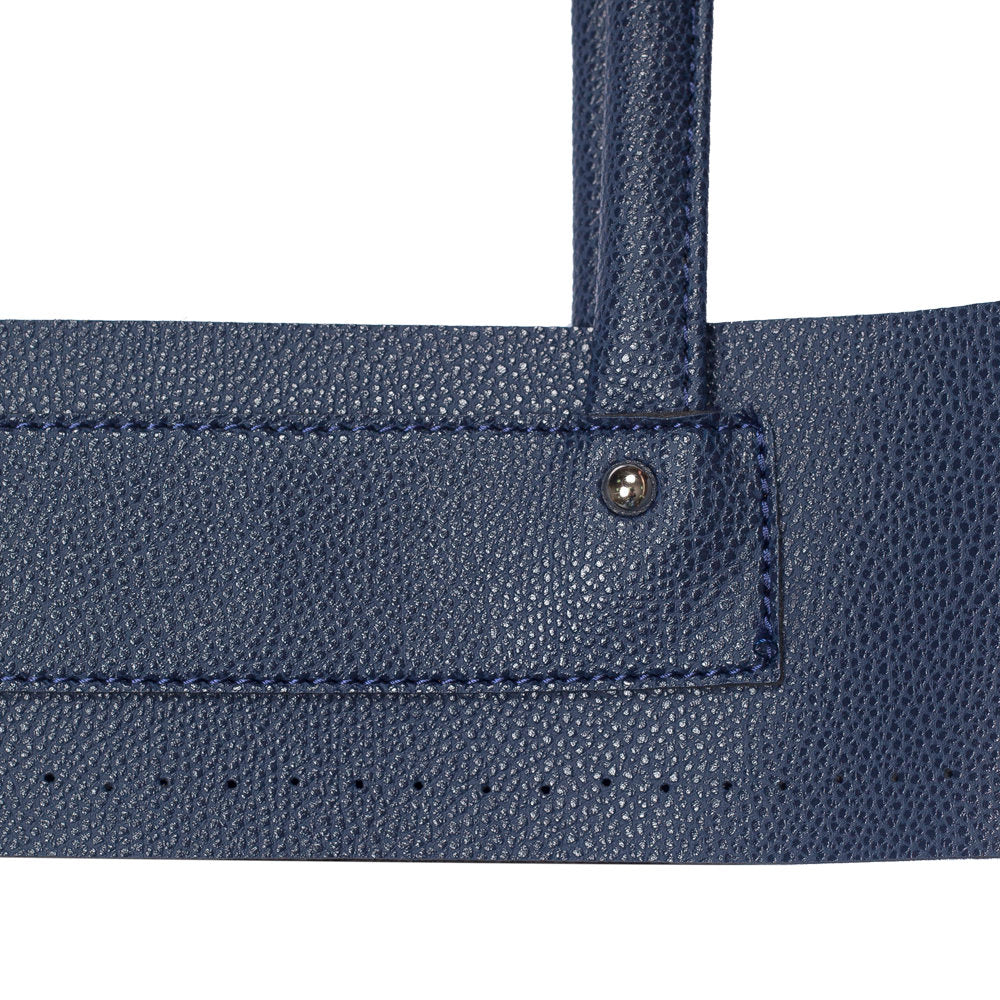 Loren Leather Bag handle and Sole Set, Navy Blue