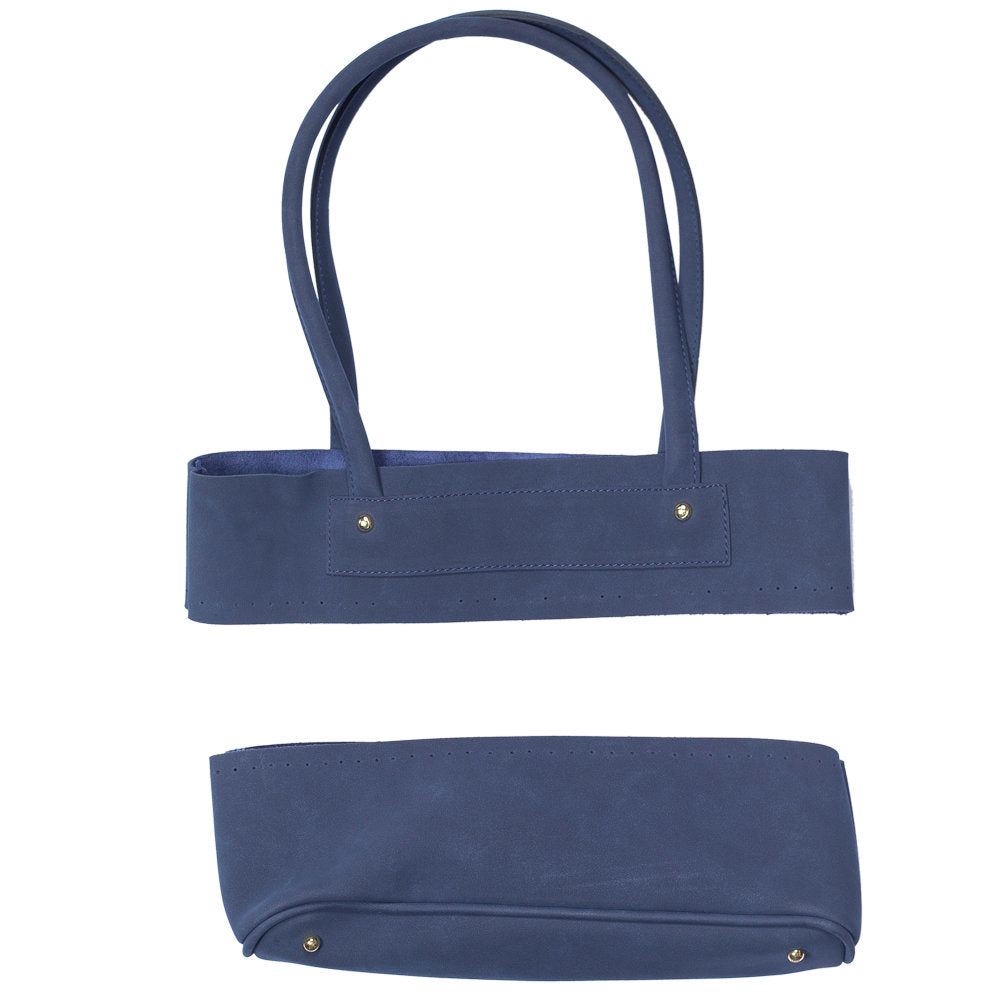 Loren Nubuck Bag handle and Sole Set, Navy Blue