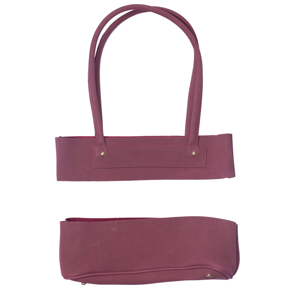 Loren Nubuck Bag handle and Sole Set, Claret