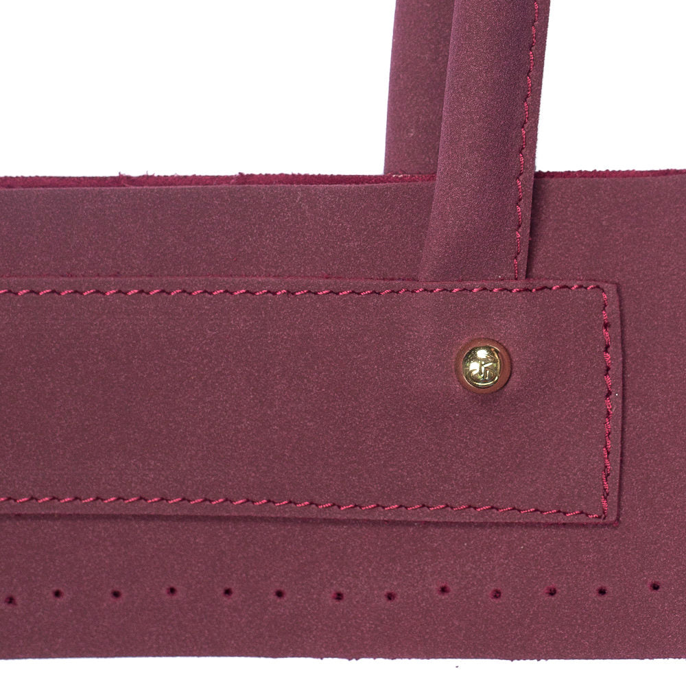 Loren Nubuck Bag handle and Sole Set, Claret