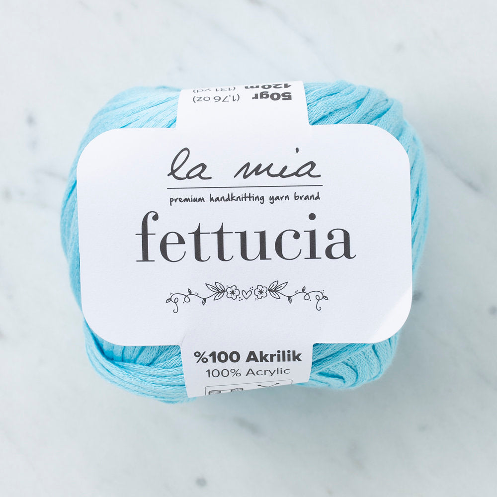 La Mia Fettucia 6 Skeins Yarn, Blue - L071