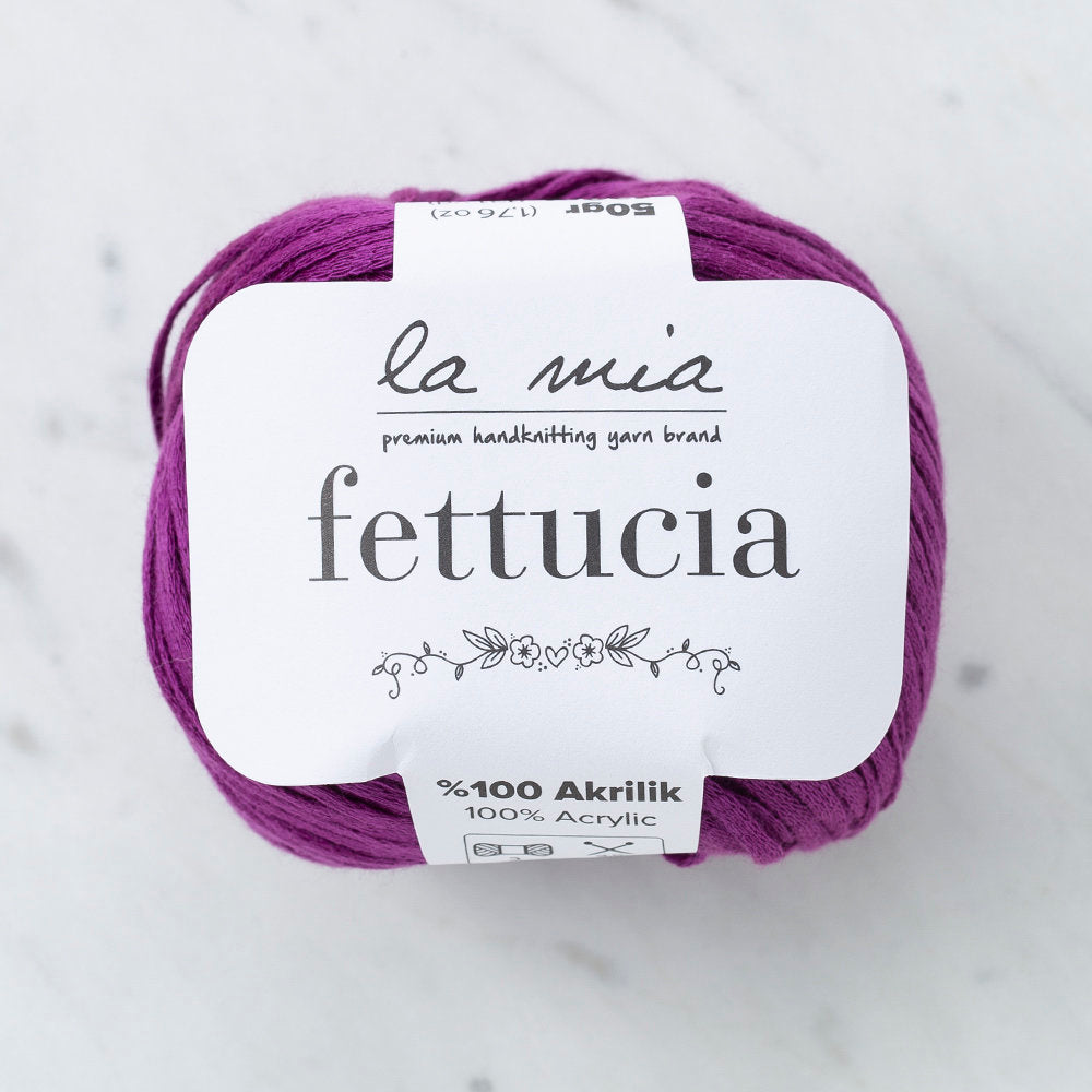 La Mia Fettucia 6 Skeins Yarn, Purple - L019