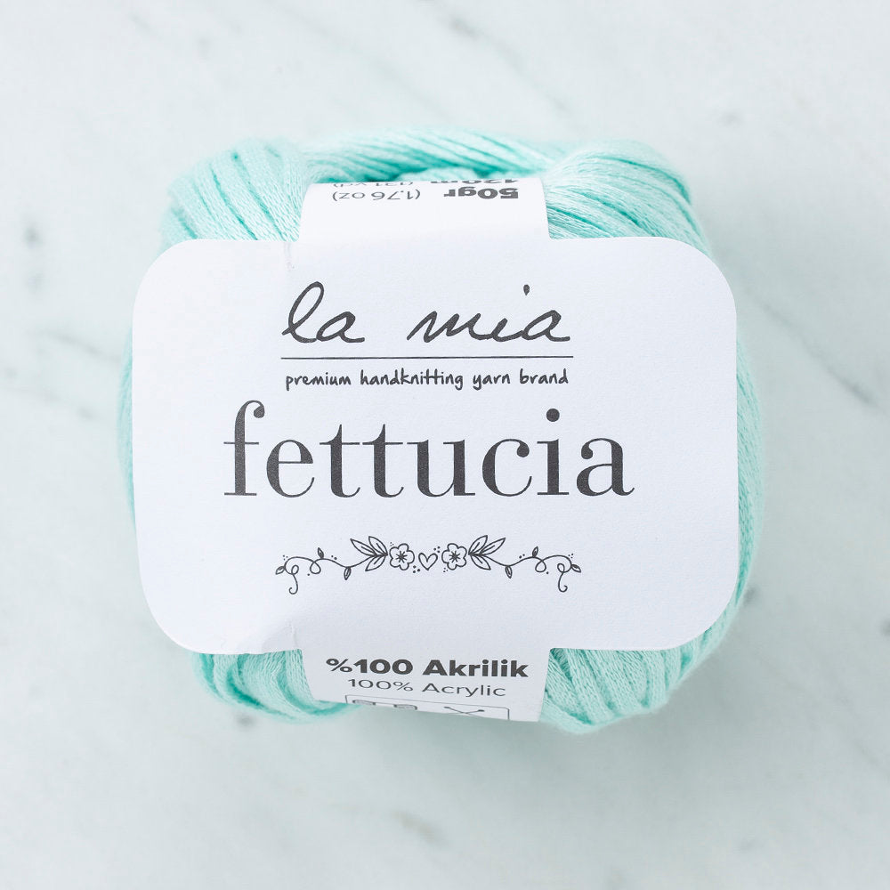 La Mia Fettucia  6 Skeins Yarn, Pastel Green - L072