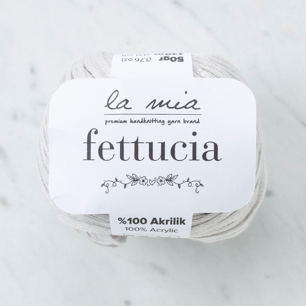 La Mia Fettucia  6 Skeins Yarn, Grey - L047