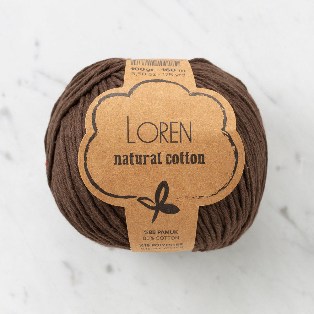 Loren Natural Cotton Yarn, Brown - R035