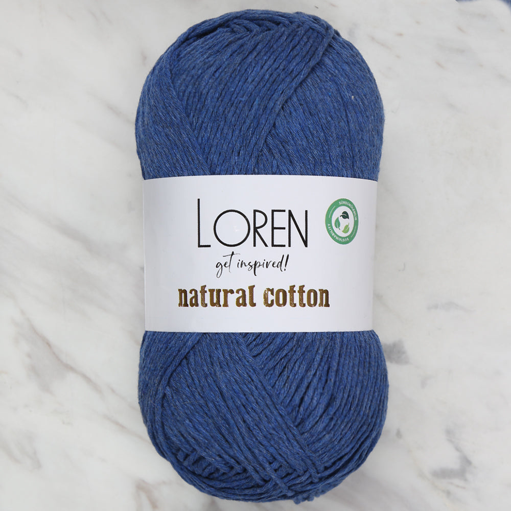 Loren Natural Cotton Yarn, Blue - R101