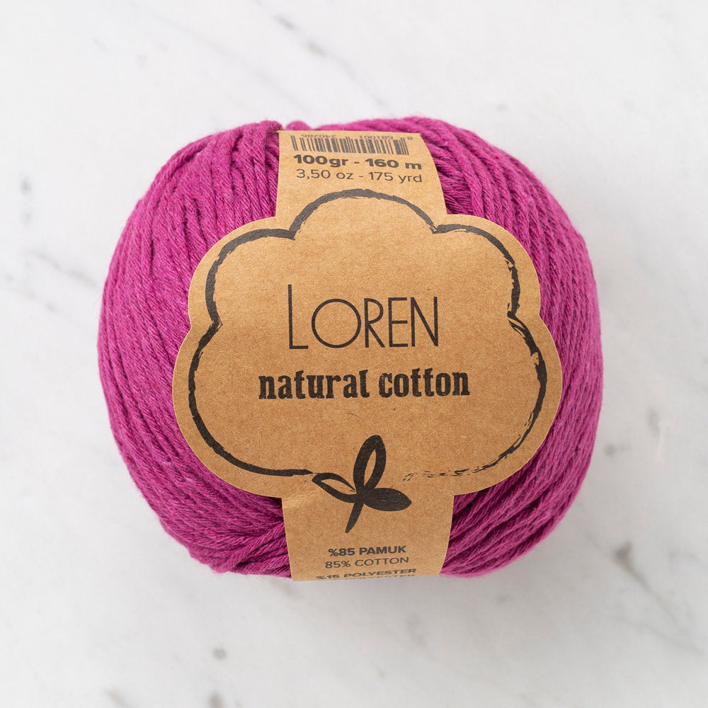 Loren Natural Cotton Yarn, Purple - R098