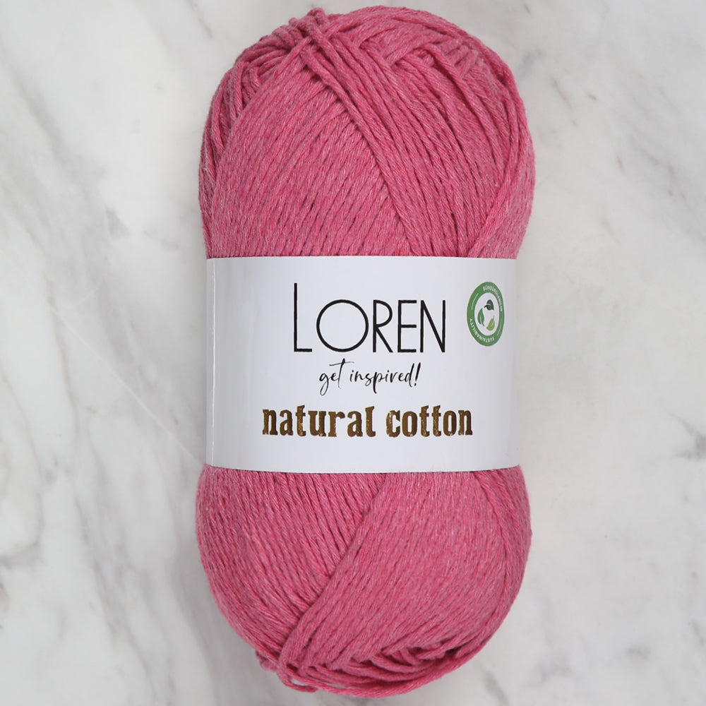 Loren Natural Cotton Yarn, Fuchsia  - R095