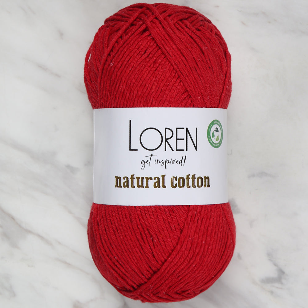 Loren Natural Cotton Yarn, Cherry Red - R099