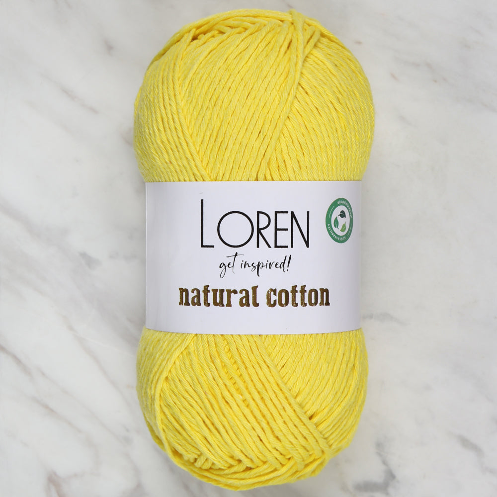 Loren Natural Cotton Yarn, Pastel Yellow - R086