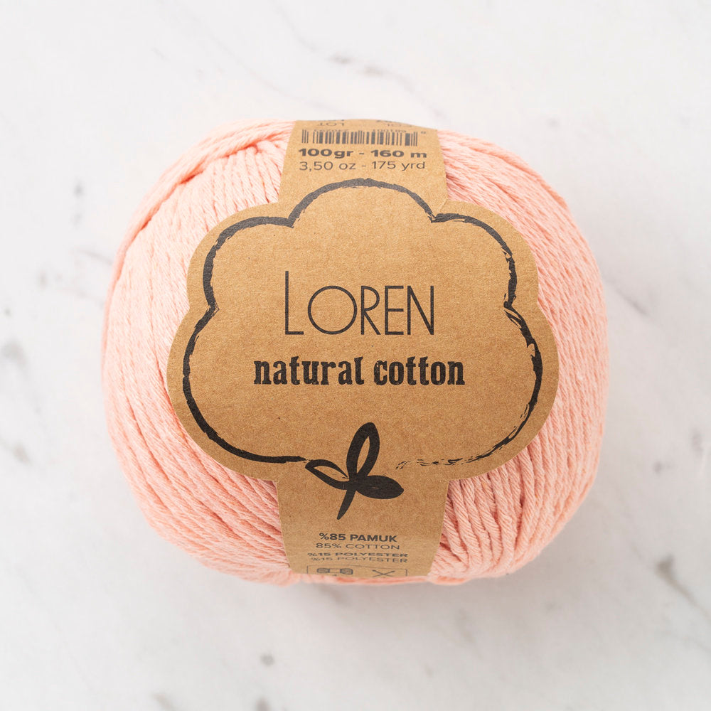 Loren Natural Cotton Yarn, Pinkish Orange - R097