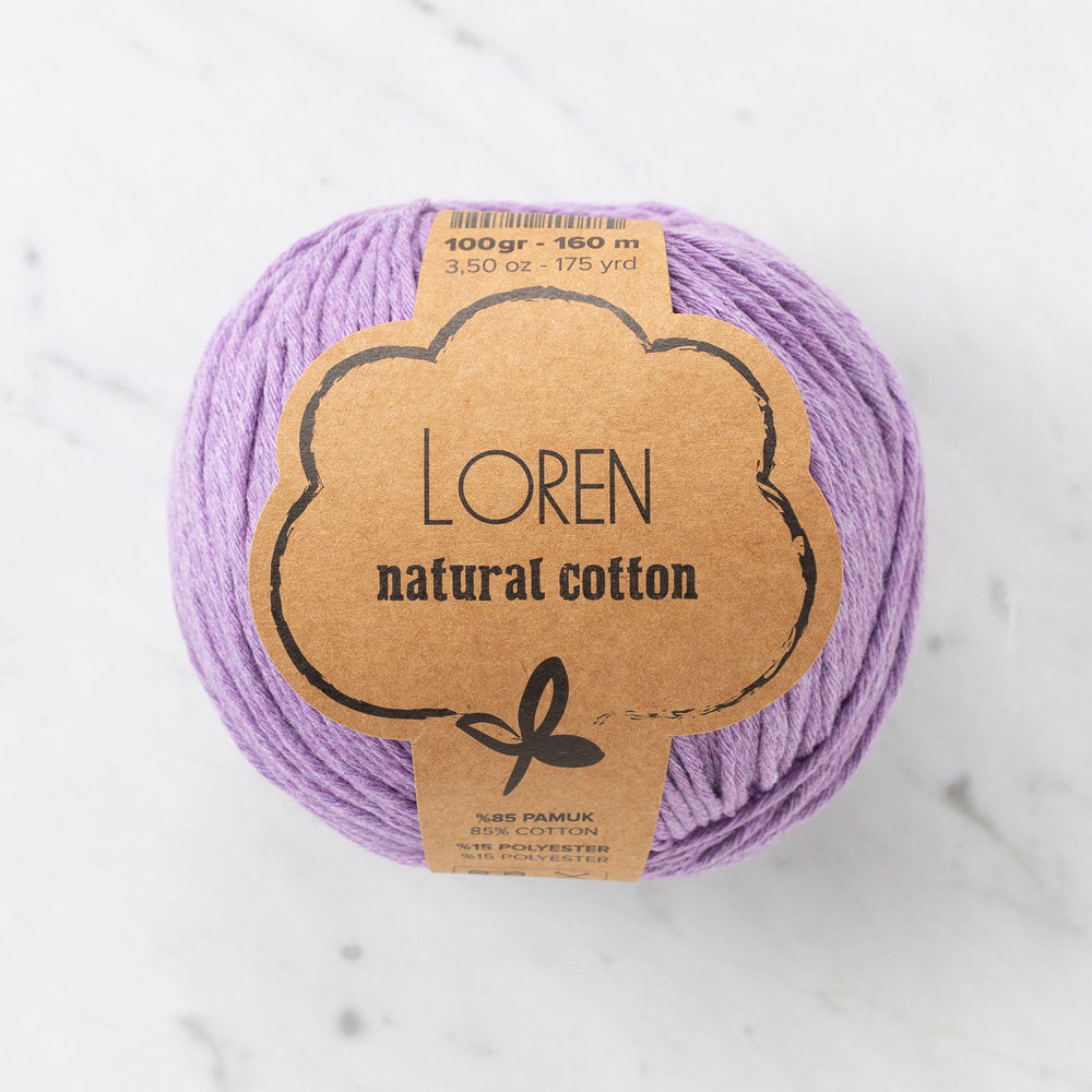 Loren Natural Cotton Yarn, Lilac - R020
