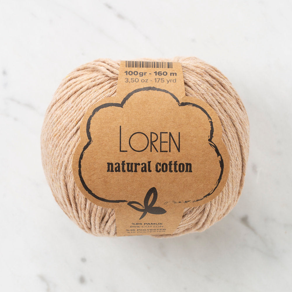 Loren Natural Cotton Yarn, Nude - R084