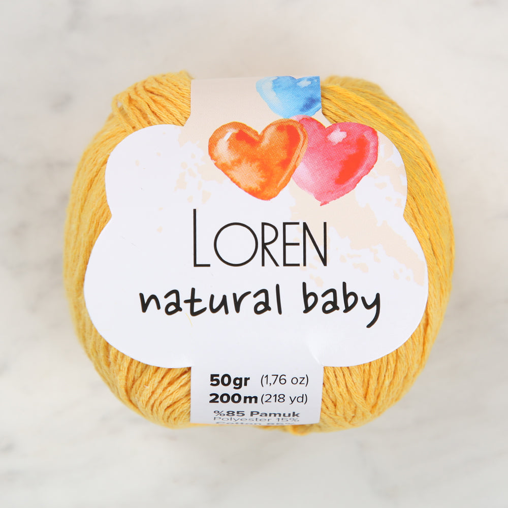 Loren Natural Baby Yarn, Yellow - R002