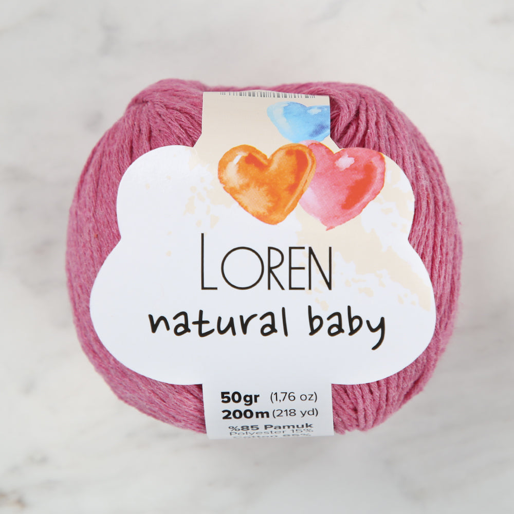 Loren Natural Baby Yarn, Pink - R095