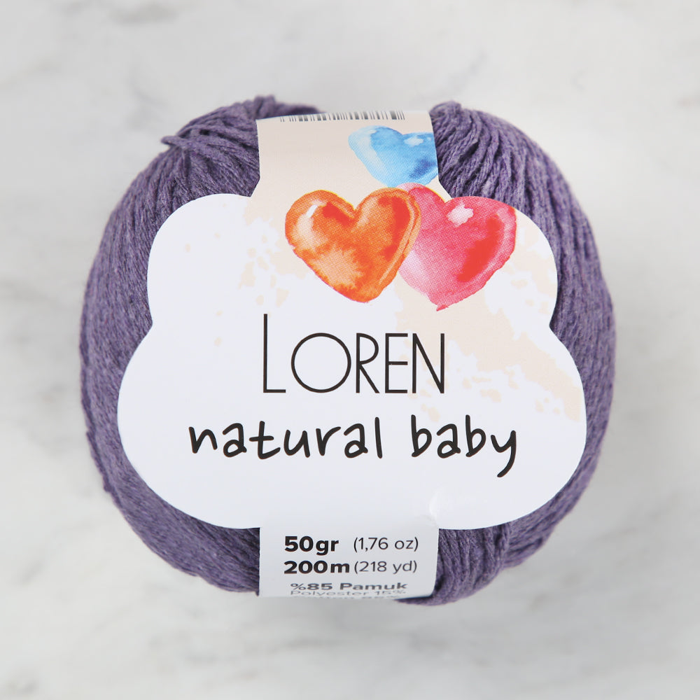 Loren Natural Baby Yarn, Purple - R093