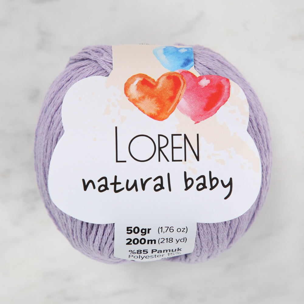 Loren Natural Baby Yarn, Purple - R020