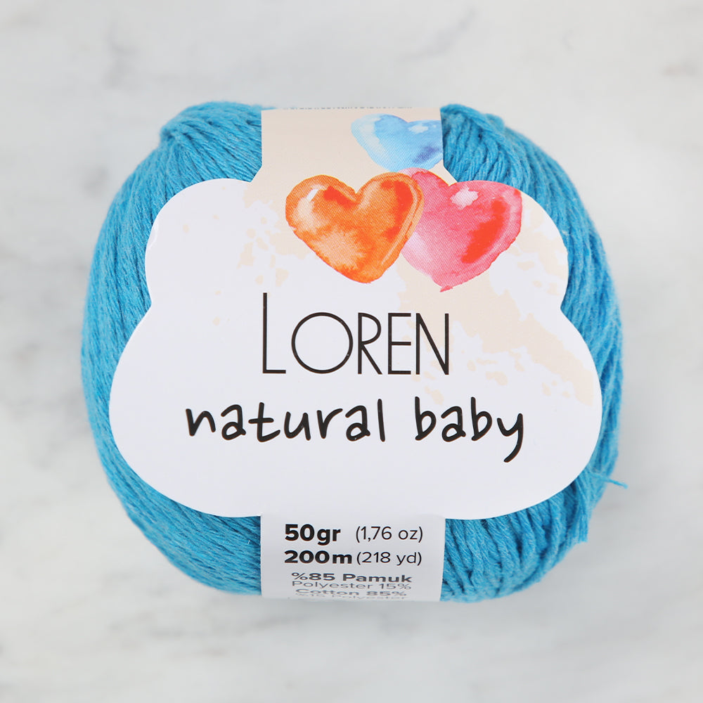 Loren Natural Baby Yarn, Turquoise - R091