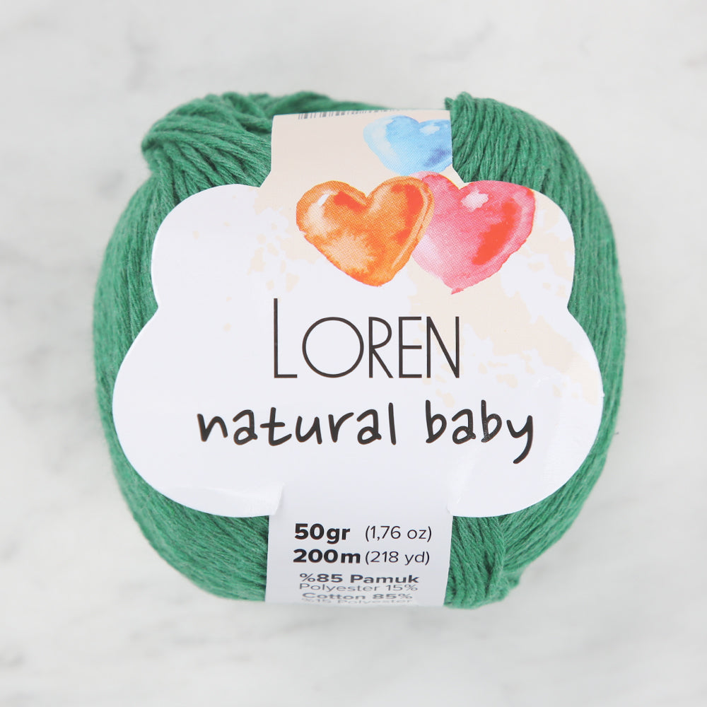 Loren Natural Baby Yarn, Green - R028