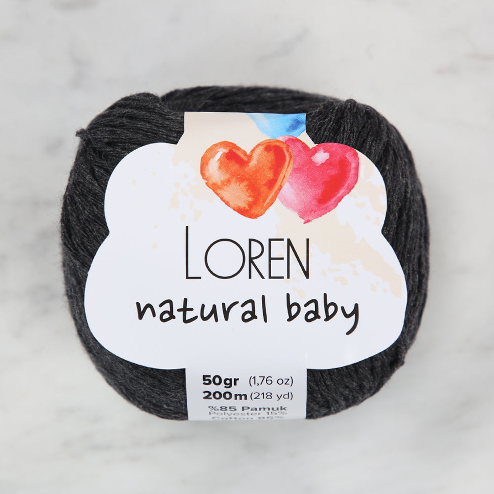 Loren Natural Baby Yarn, Grey - R082