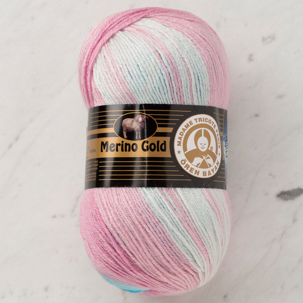 Madame Tricote Paris Merino Gold Batik Knitting Yarn, Variegated Colors - 820