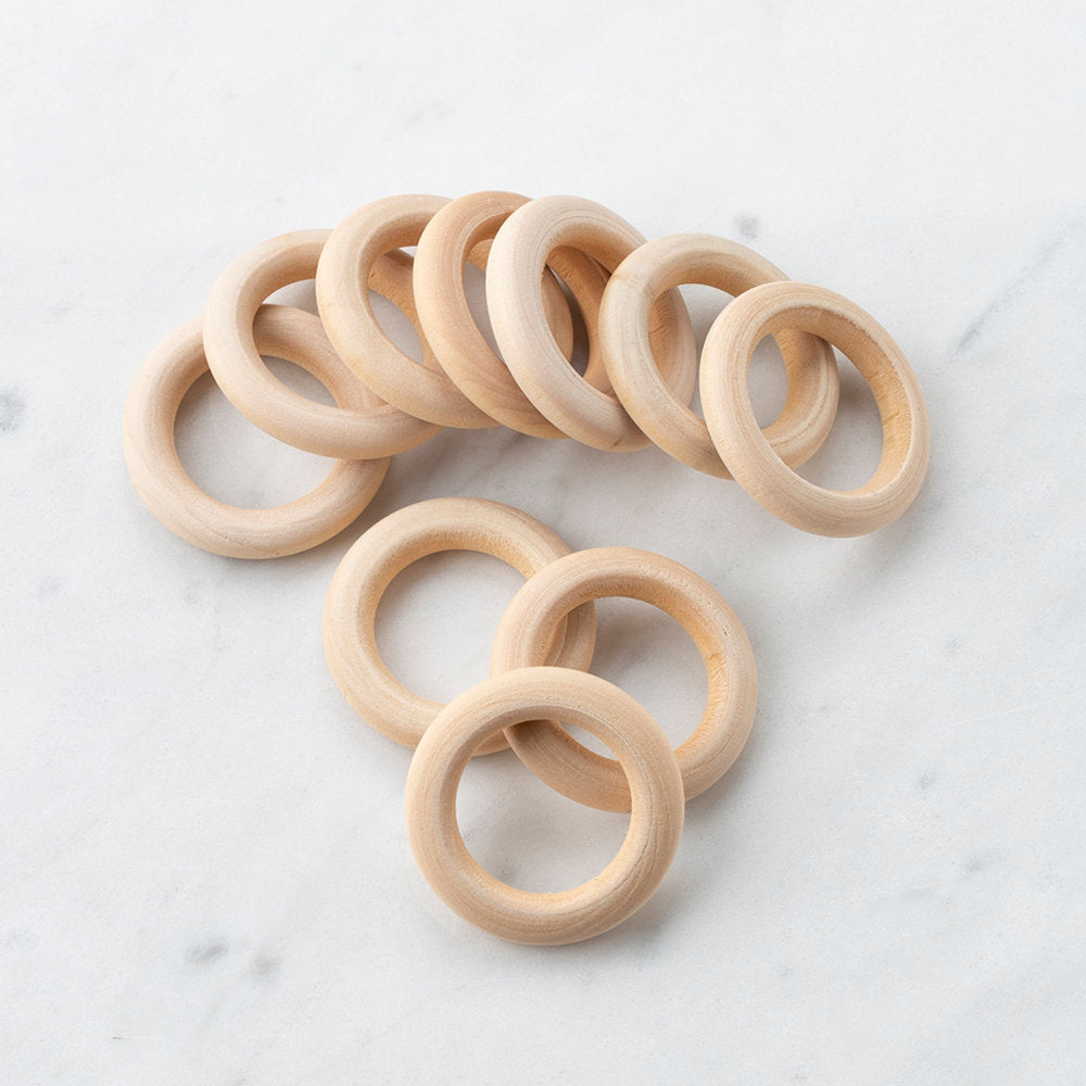 Loren 10 Pcs Wooden Teether Ring, Small