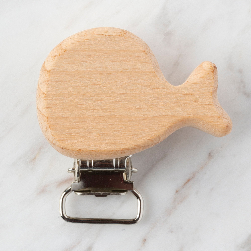 Loren Whale Shaped Wooden Pacifier Clip