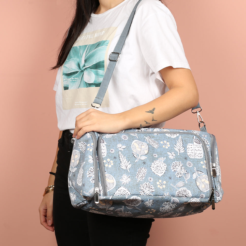 Nas Knitting Bag, Floral Grey