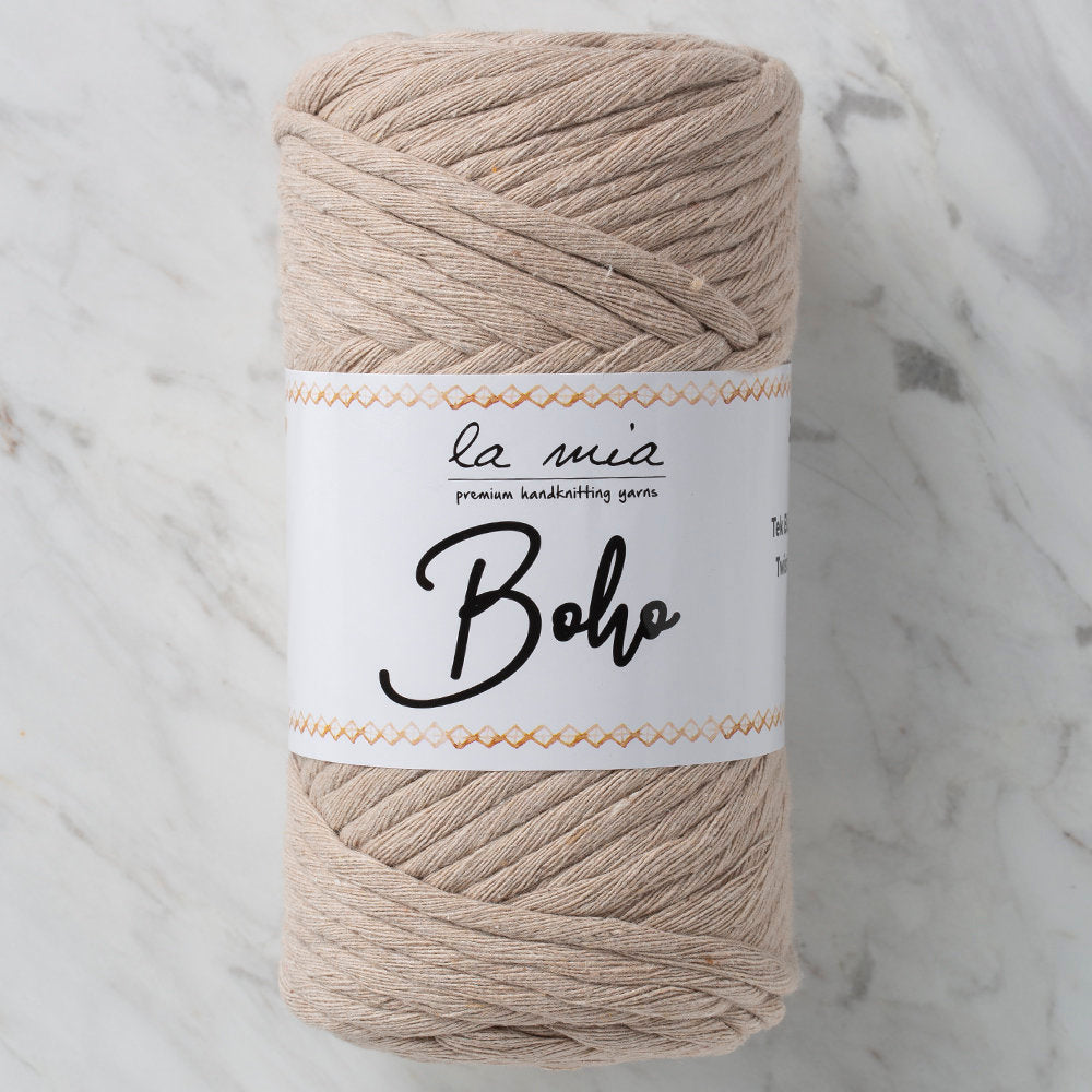 La Mia Boho Cotton Macrame Cord, Light Beige - L049