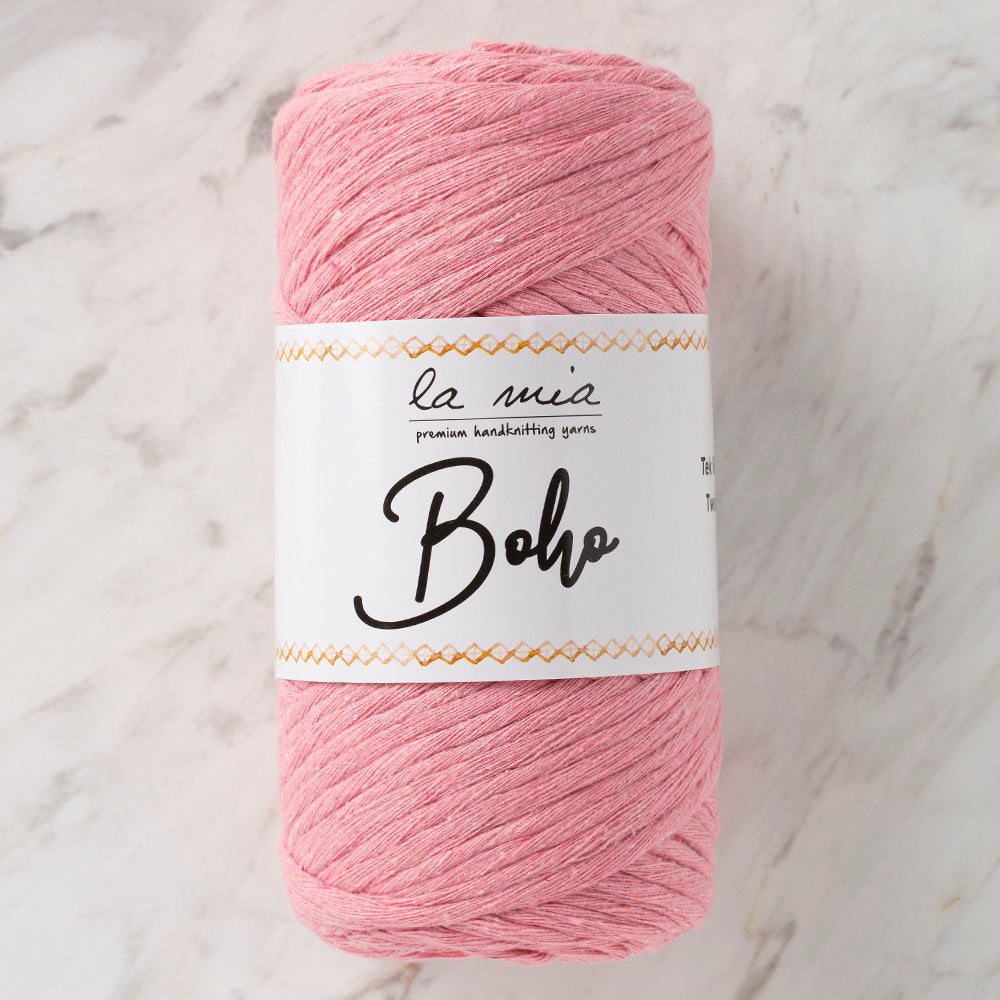 La Mia Boho Cotton Macrame Cord, Pink