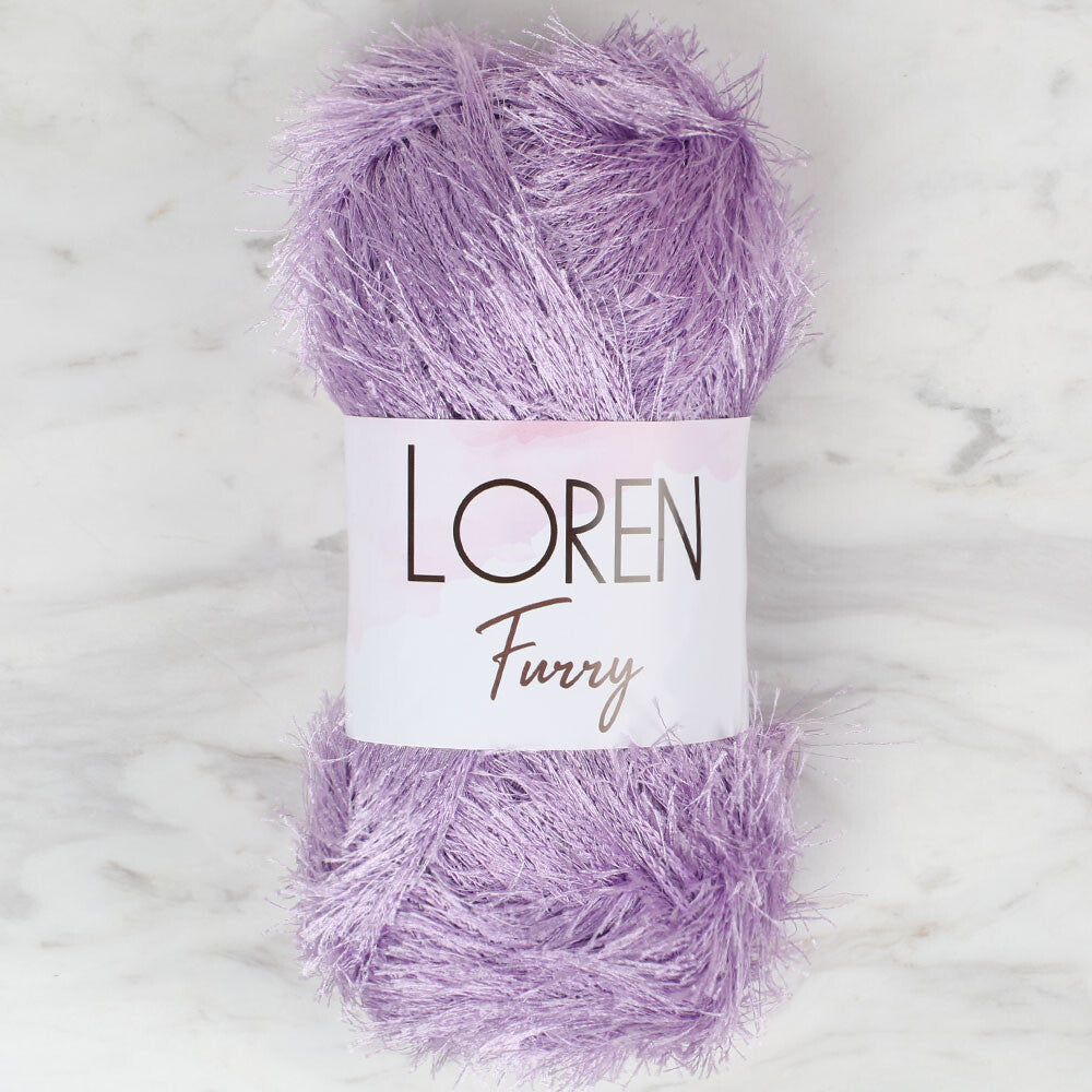 Loren Furry Knitting Yarn, Lilac - RF009