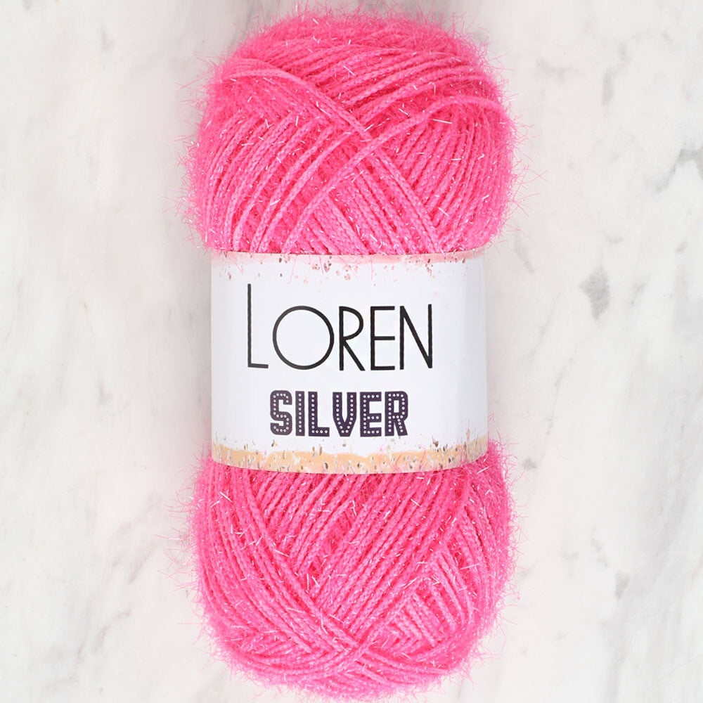 Loren Silver Knitting Yarn, Dark Pink - RS0016