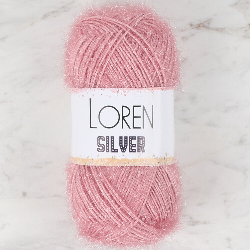 Loren Silver Knitting Yarn, Pink - RS0038