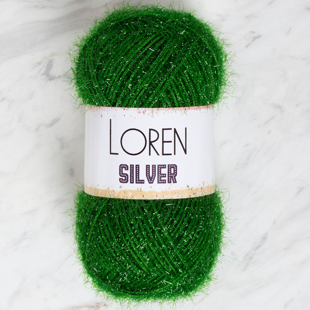 Loren Silver Knitting Yarn, Green - RS0041