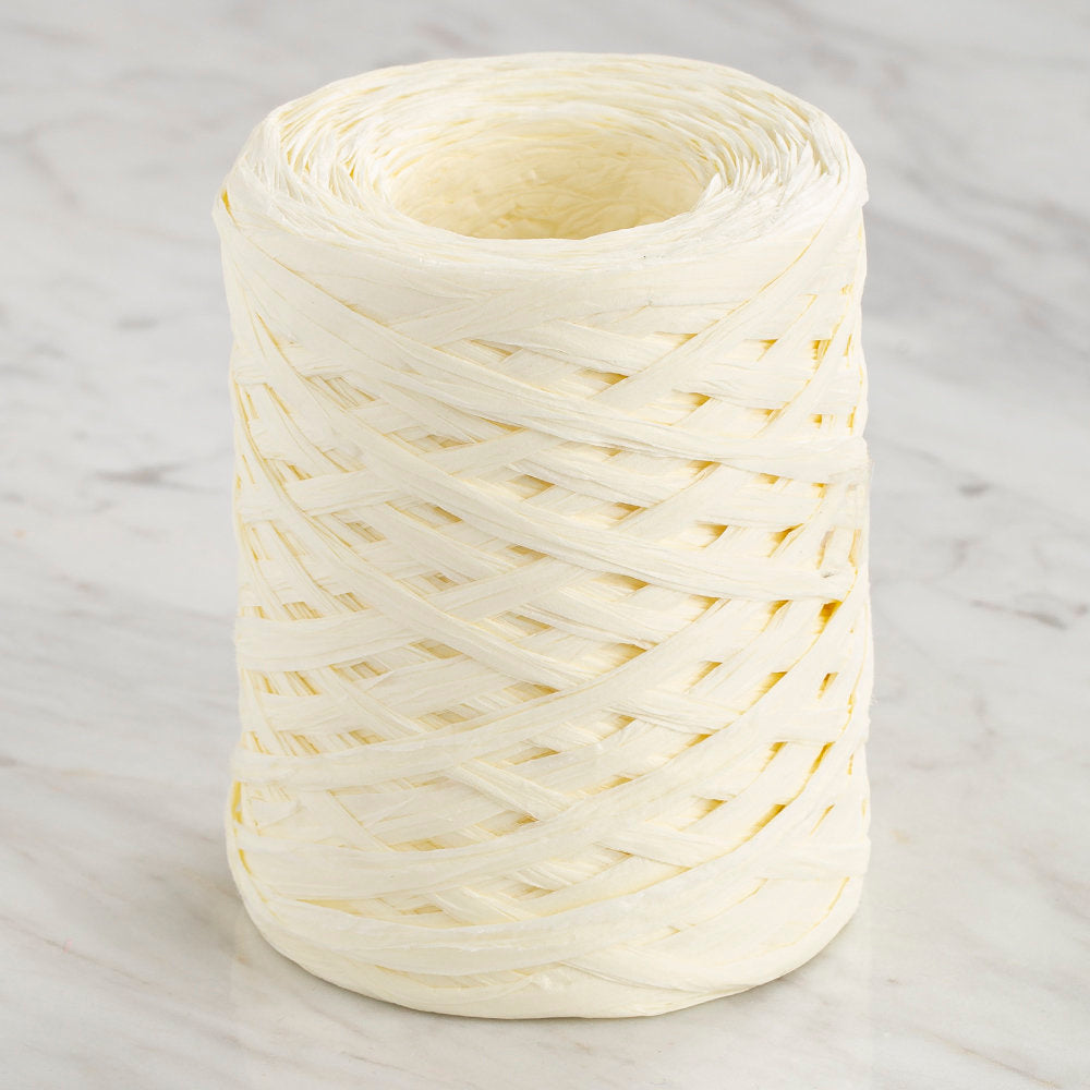 Loren Natural Raffia Paper Yarn, Cream - 2