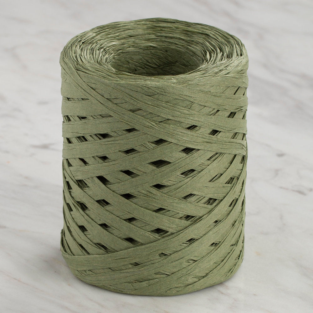 Loren Natural Raffia Paper Yarn, Green - 58