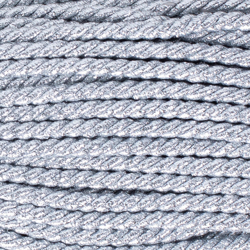 Loren 50mt Jute Cord - Silver Sparkly Grey