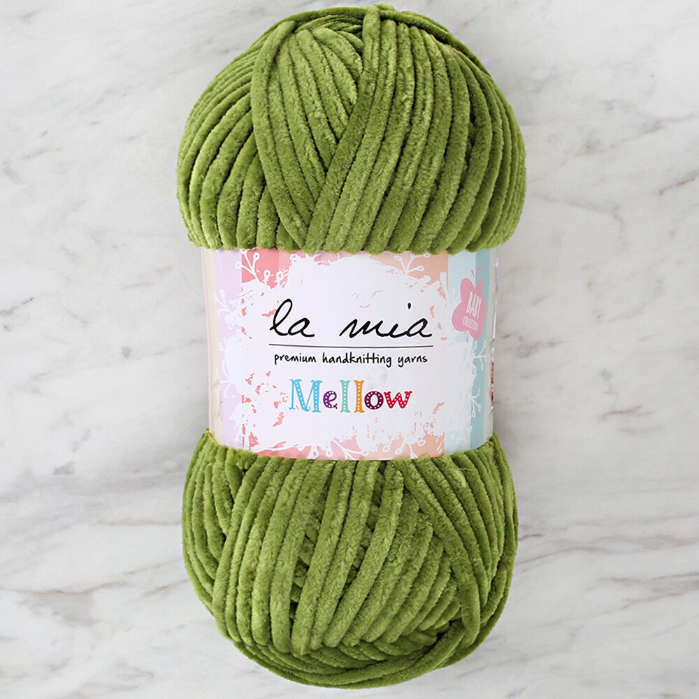 La Mia Mellow Chenille Yarn, Green - 932