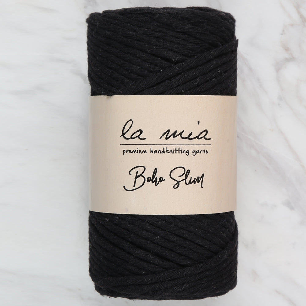 La Mia Boho Slim Yarn, Black - L006