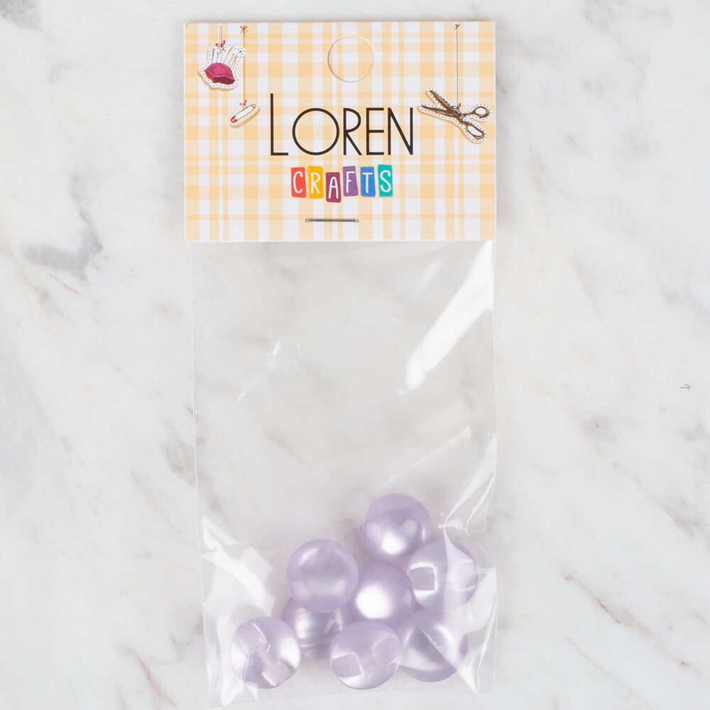 Loren Crafts 8 Pack Button, Lilac - 36