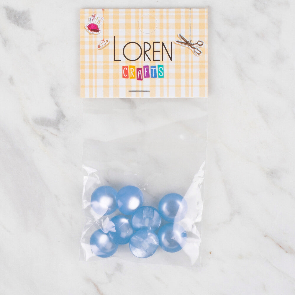 Loren Crafts 8 Pack Button, Blue - 46