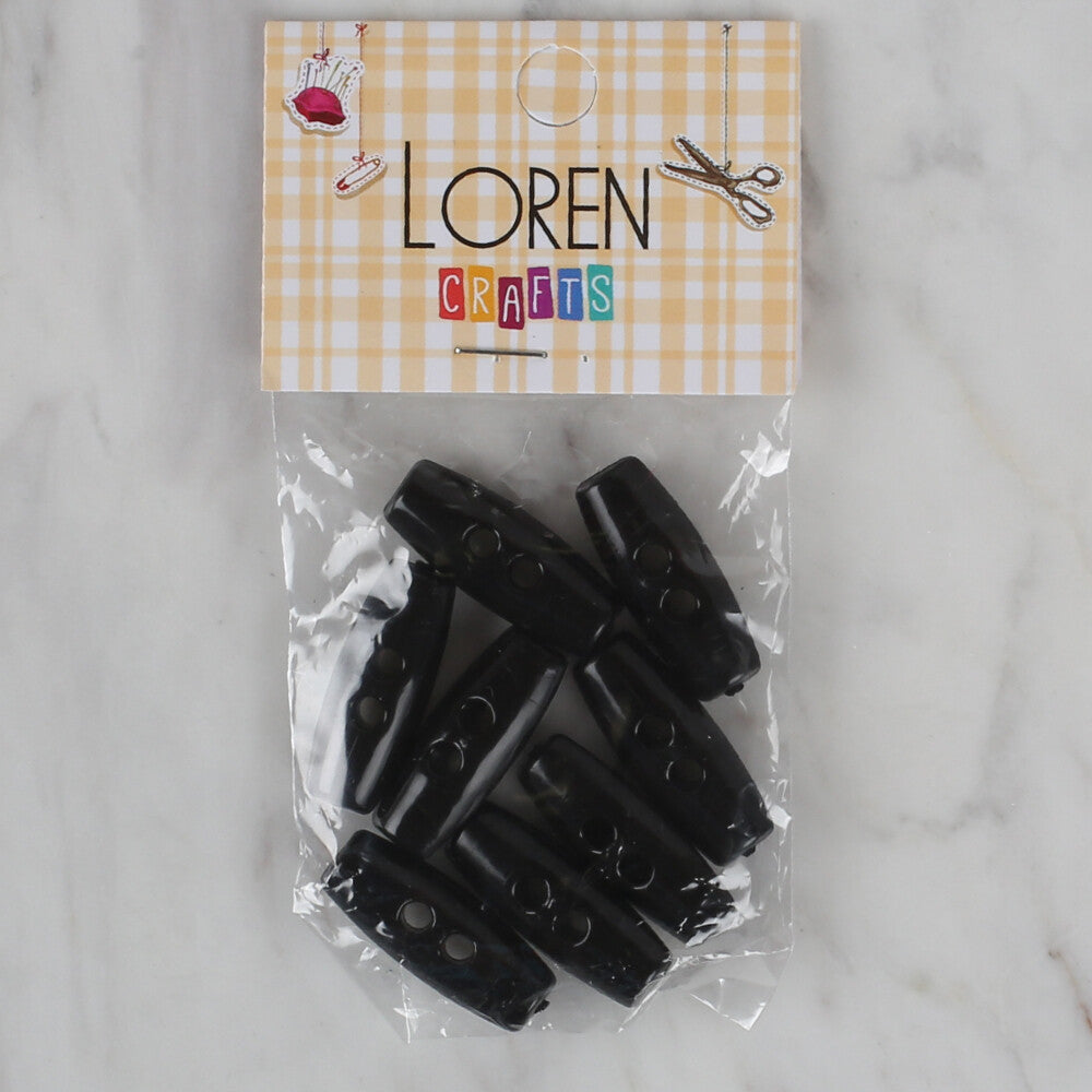 Loren Loren Crafts 8 Pack Shephard Button, Black - 53