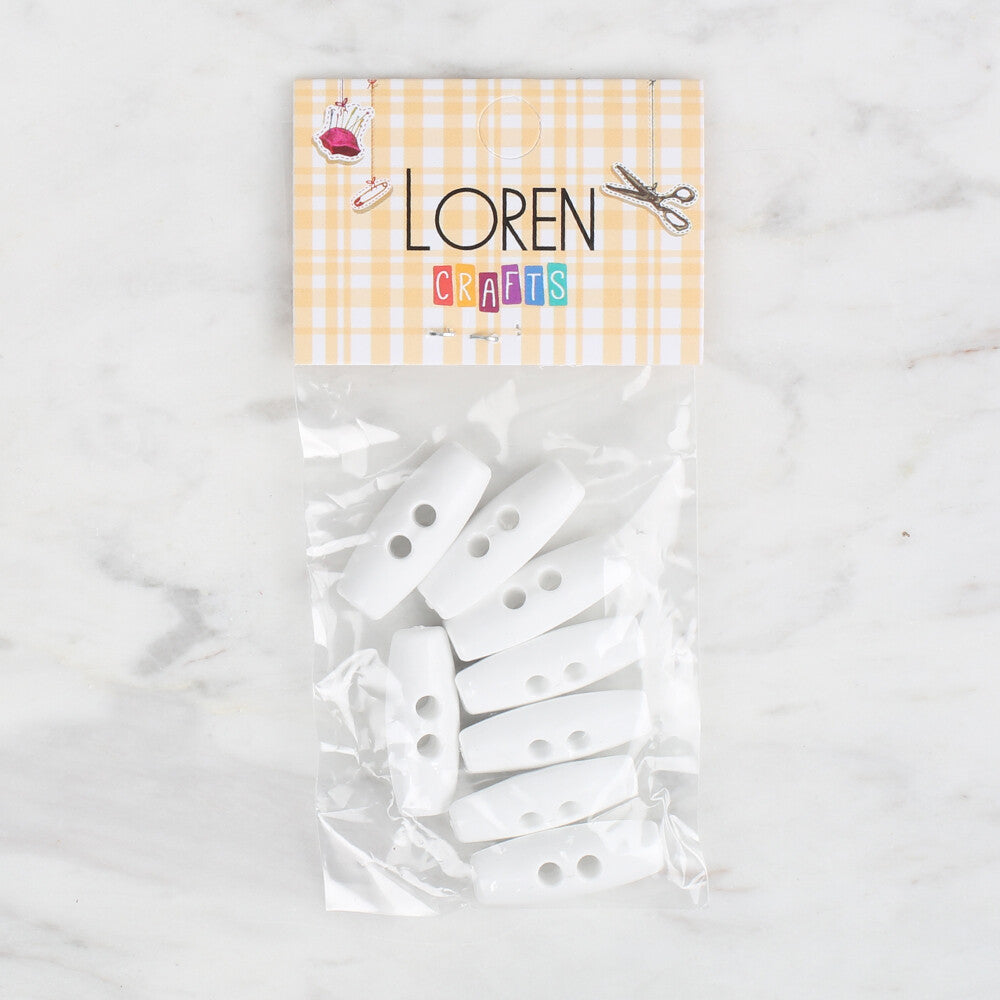 Loren Crafts 8 Pack Shepherd Button, White - 54