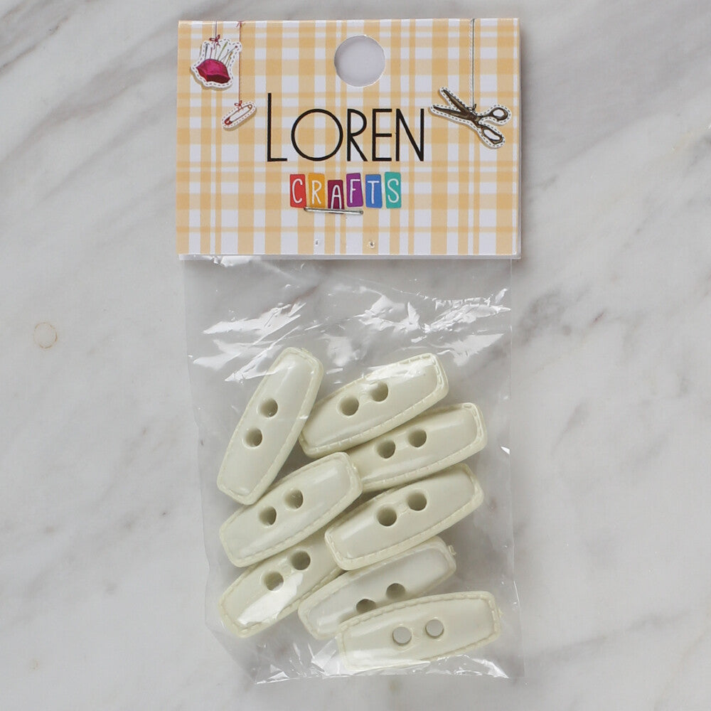 Loren Crafts 8 Pack Shepherd Button, Ecru - 76