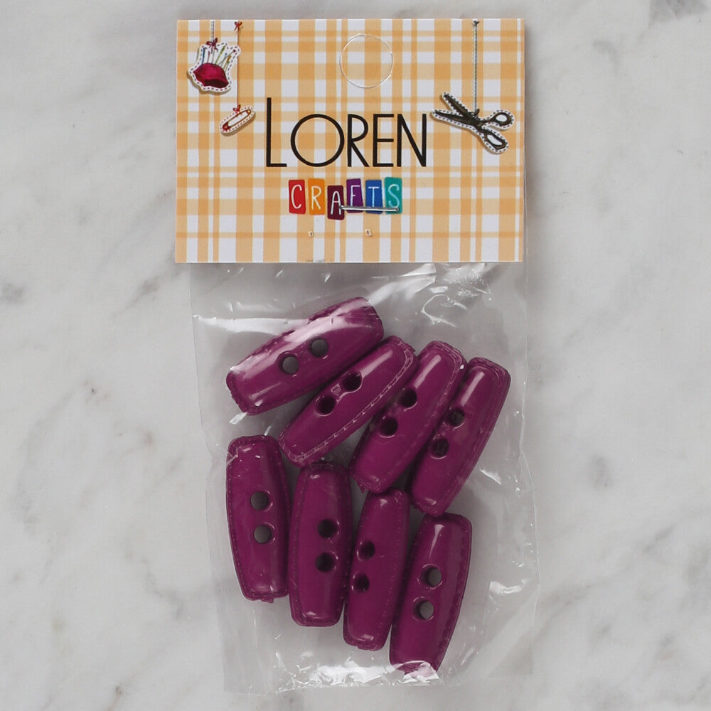 Loren Crafts  8 Pack Shepherd Button, Plum - 85