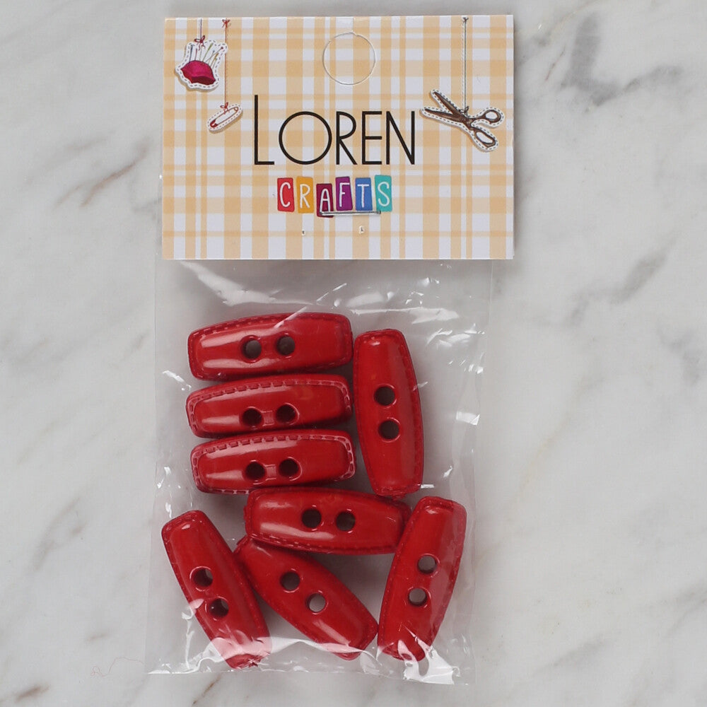 Loren Crafts 8 Pack Shepherd Button, Red - 86